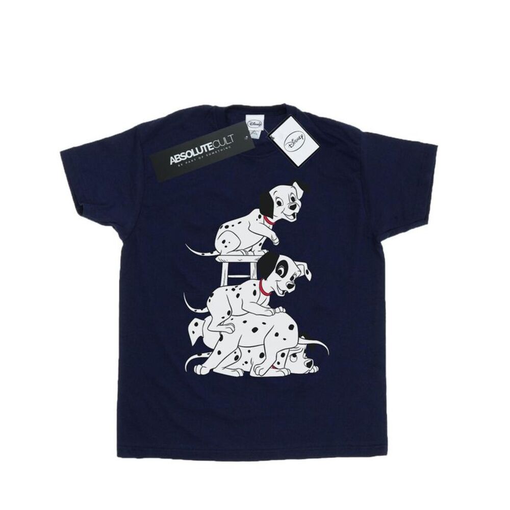 101 Dalmatians Girls Chair Cotton T-Shirt / Navy Blue